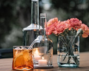 Set of 4 Aperol glasses WITH glass straws from the 1L bottle - cool & fun gift idea