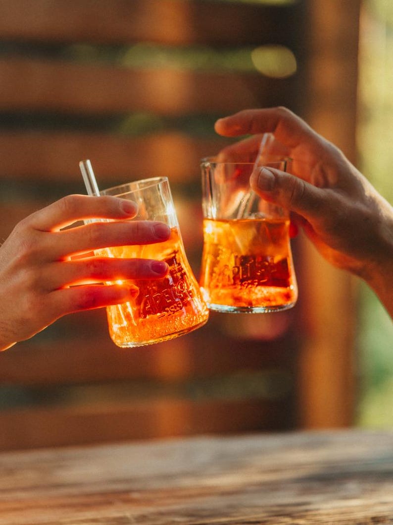 Aperol Spritz Glass - fun & sustainable - the perfect gift idea in a nice box - 1 piece WITHOUT glass straw image 3