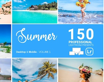150 Summer Lightroom Presets: Mobile & Desktop Photo Filters (DNG, XMP, lrtemplate) (Digital Download