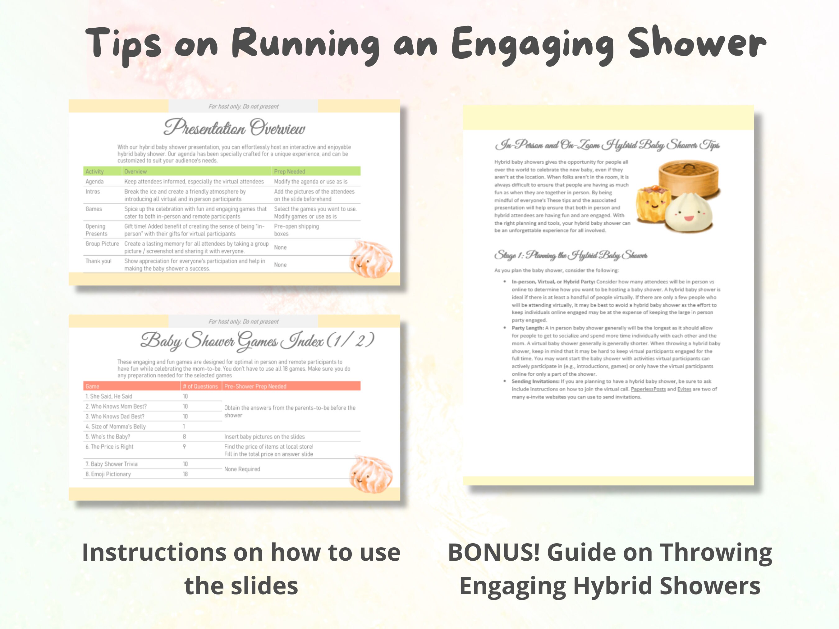 Editable Asian Bao Dim Sum Baby Shower Slides, Hybrid Baby Shower Games