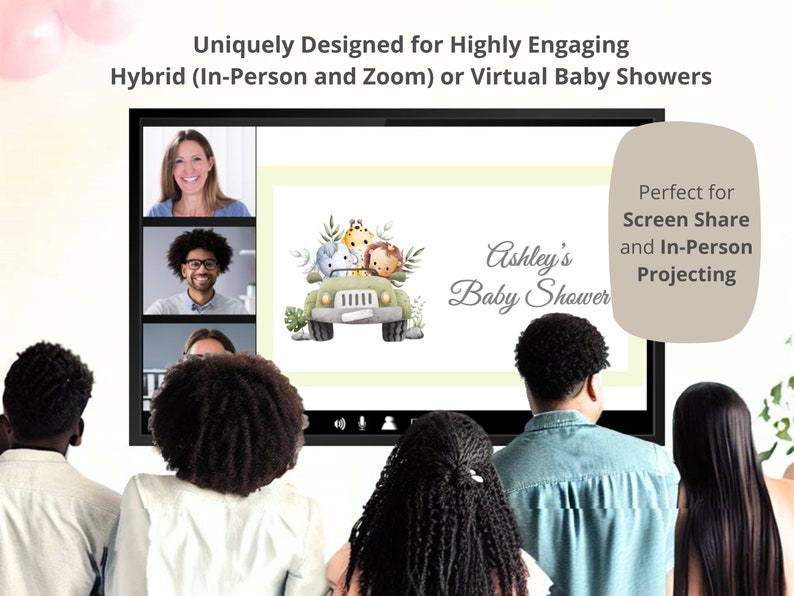 Editable Safari Baby Animals Baby Shower Slides Hybrid Baby Etsy