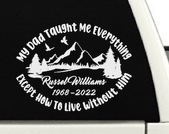 Personalized Dad Memorial Car Decal: In Memory Vinyl Decal