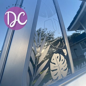 Monstera Blatt Auto Aufkleber: Tropische Pflanze Vinyl Sticker