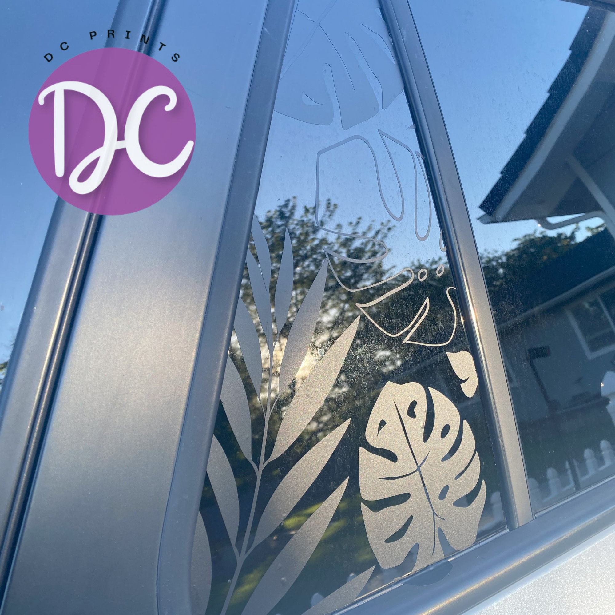 Monstera Leaf Car Decal: Tropical Plant Vinyl Sticker
