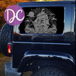 Pirate Ship Car Decal: Scratch-Resistant Vinyl Window Sticker