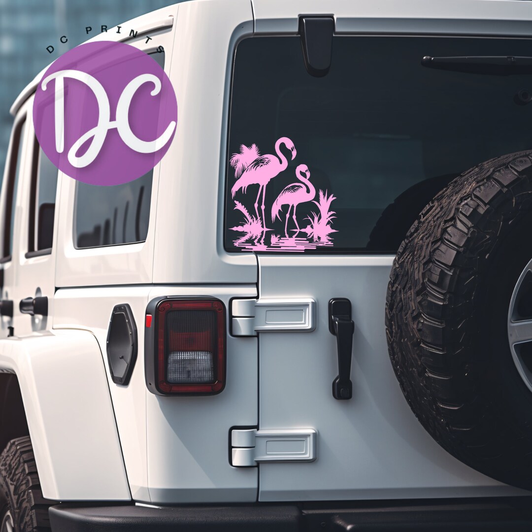 Flamingo Car Decal, Car Window Decal, Vinyl Decal Sticker, Car