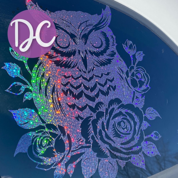 Owl Car Decal, Car Window Decal, Vinyl Decal Sticker, Car Accessories, Car Decor