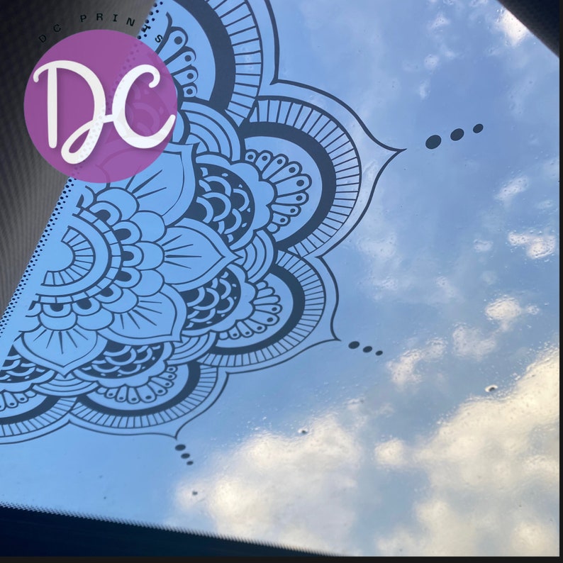 Half Mandala Car Decal, Car Window Decal, Vinyl Decal Sticker, Rear