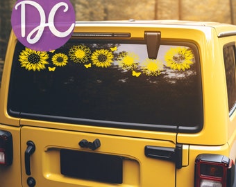 Sunflower Car Decal: Windshield Vinyl Banner Sticker
