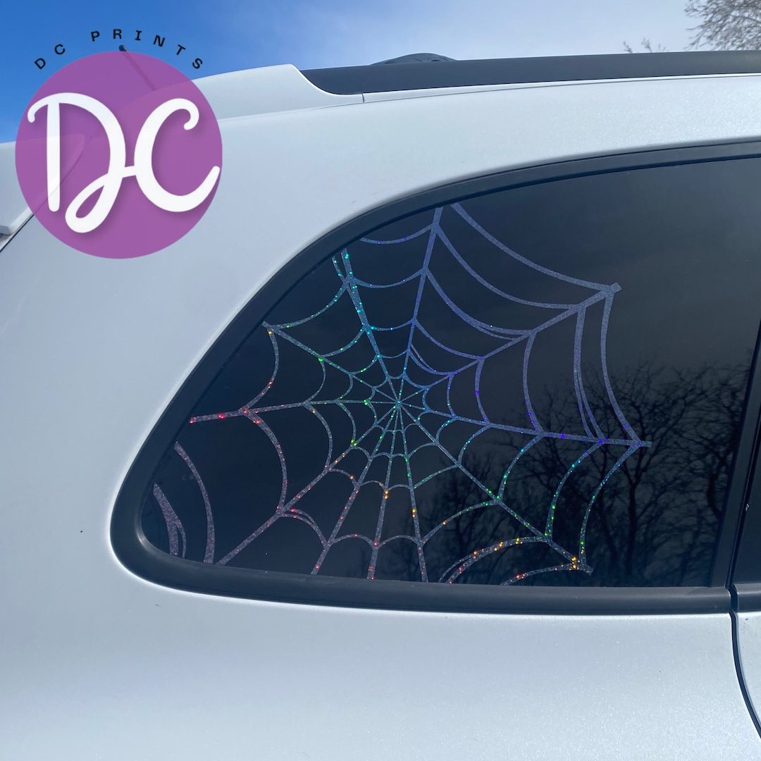 Spider Web Car Decal, Car Window Decal, Vinyl Decal Sticker, Rear ...