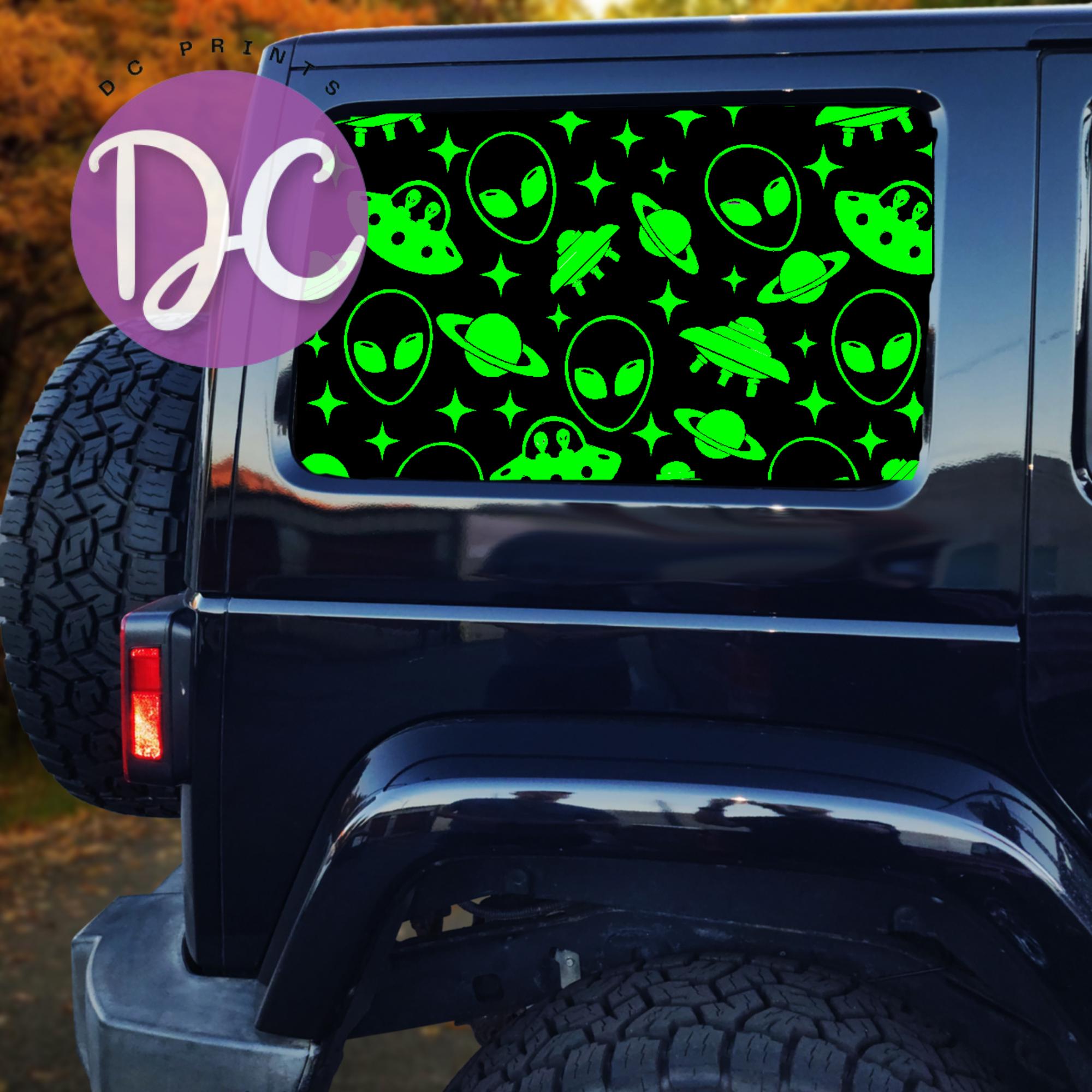 Aliens and UFOs Car Window Decal: Vinyl Sticker Decor