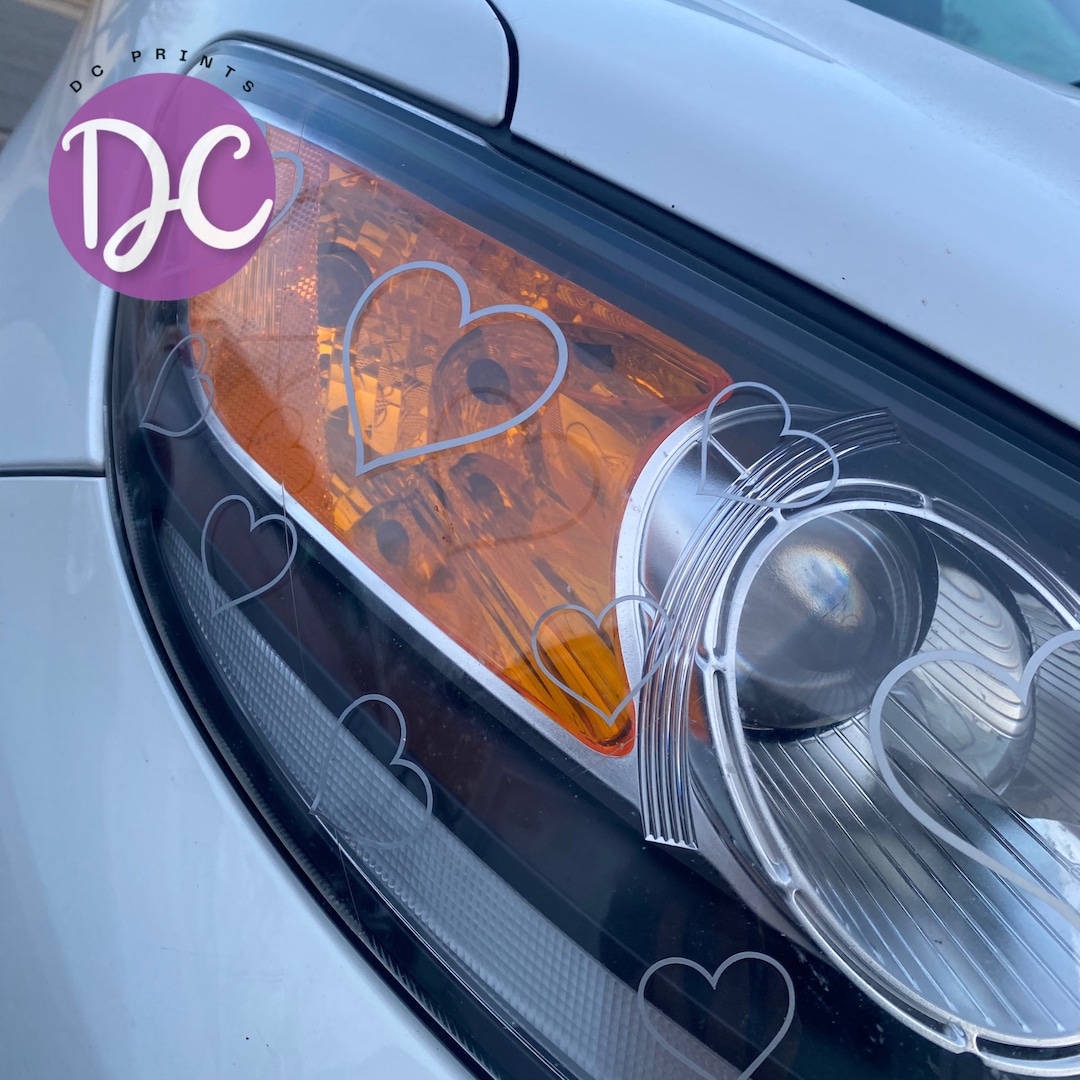Hearts Tail Light Car Decal, Head Light Decal, Vinyl Decal Sticker, Car