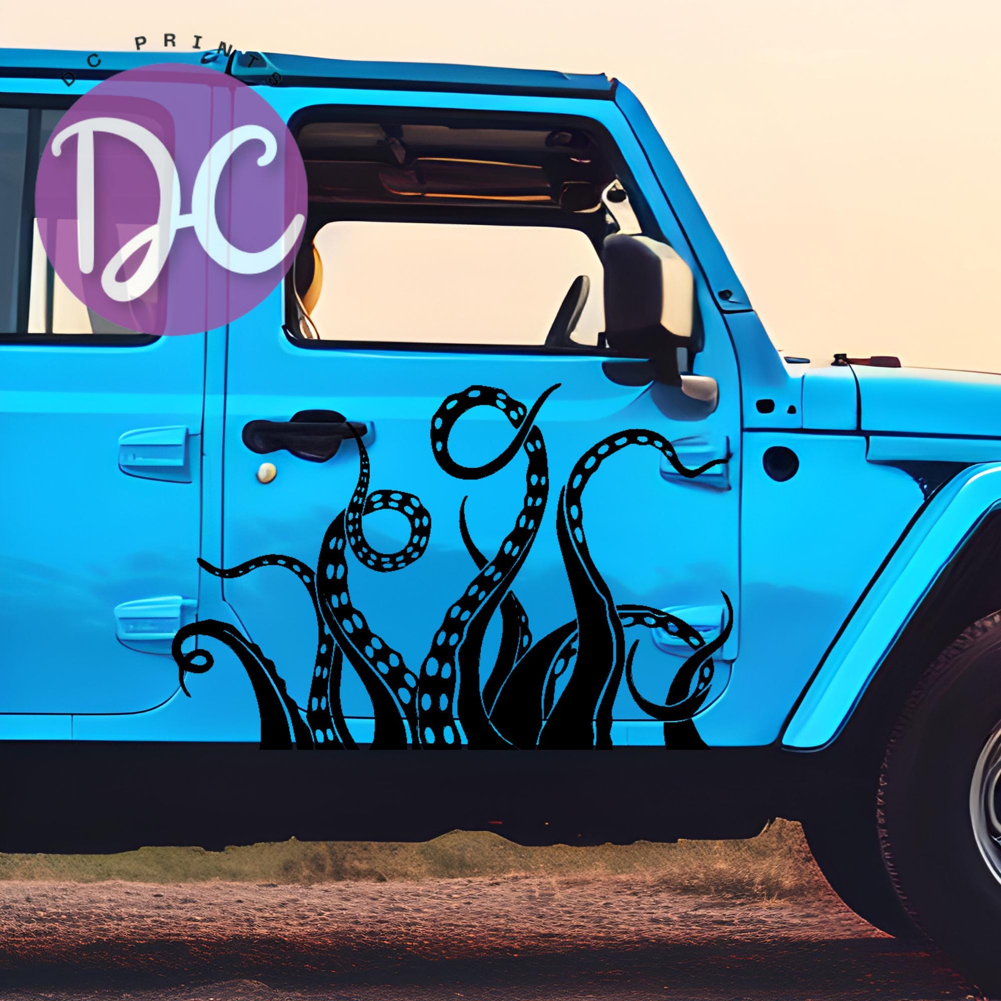 Tie Dye Octopus Vinyl Decal Sticker (2 Pack) - 5 Inch Colorful Decals For Car, Laptop, Window, Wall Decor - View #9