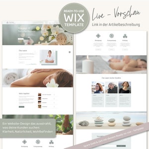 Wix Website Template Coaching - Website Vorlage für HeilpraktikerInnen, Coaches und Selbstständige von VanillDesign. Website selbst erstellen - Wix Website Theme kaufen. Übersicht über HOME-Seite.
