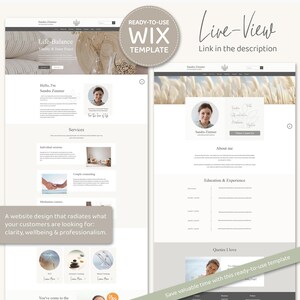 Wix Website Template - Professional webdesign for life-coaches, therapists & service providers, user-friendly, practice-oriented, aesthetic - about me