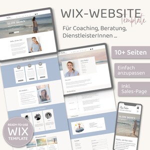 Wix website template for coaching, consulting & service providers, 10+ pages, landing page template including sales page, blog, shop ...
