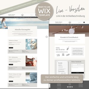 Wix Website Template - Website Vorlage "Life-Balance" für Coaching & Beratung von VanillDesign, Website selbst erstellen. Kursangebote und Kontakt.