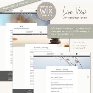 Wix Website Template - Professional webdesign for life-coaches, therapists & service providers, user-friendly, practice-oriented, aesthetic - blog nlp coaching& training