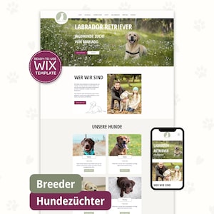Wix Website Template for Dog Breeders | Modern Template for Dog Breeding & Puppy Sales | Pet Breeder Website DIY I Labrador Retrievers etc.