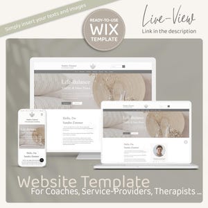 Wix Website Template - Professional webdesign for life-coaches, therapists & service providers, user-friendly, practice-oriented, aesthetic