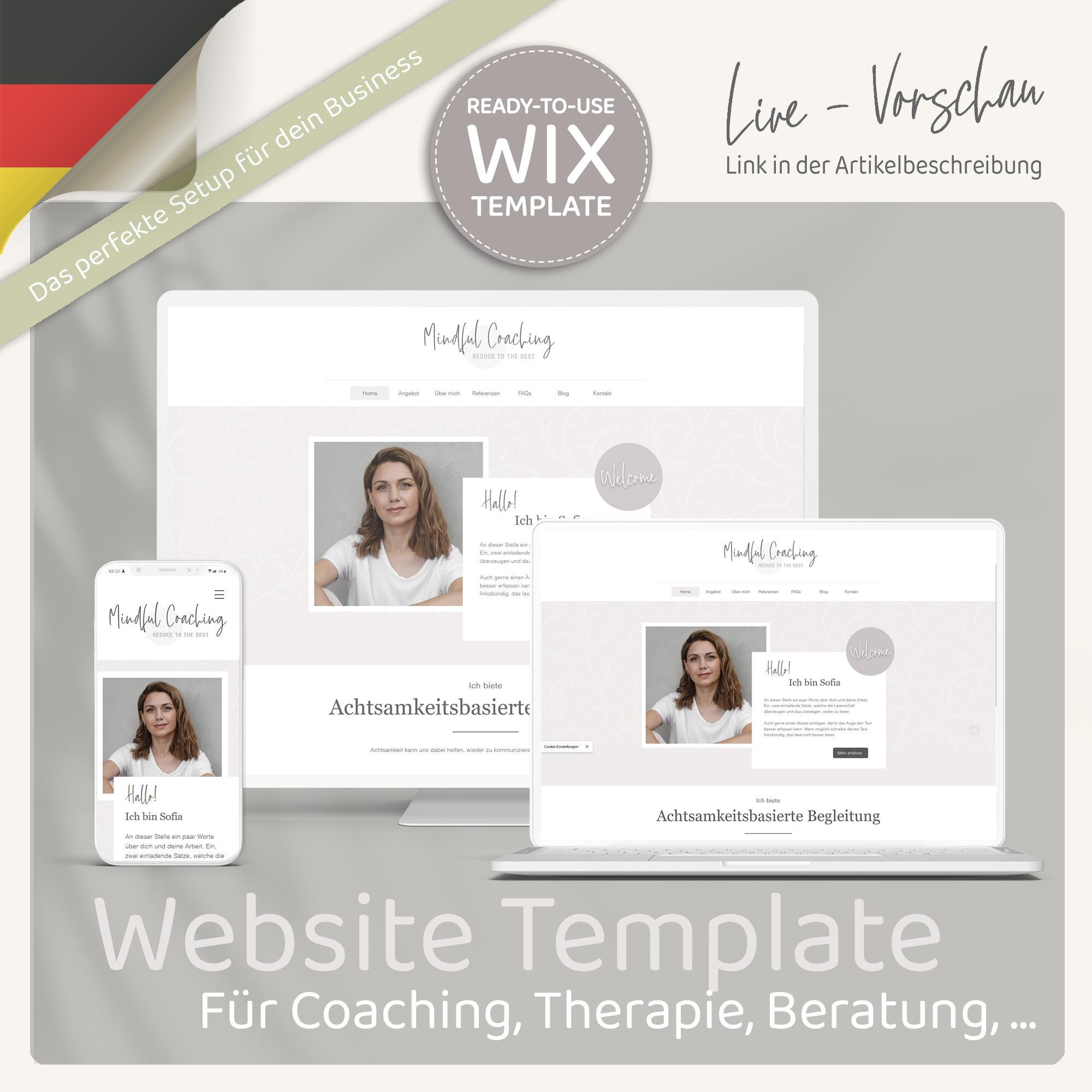 Wix website for coaching, therapy, counseling. Create a website with a minimalist website template, DIY website template, website template