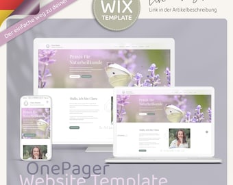Wix website template for alternative practitioners, massage, coaching, create your own website with this ready-to-use onepager website theme