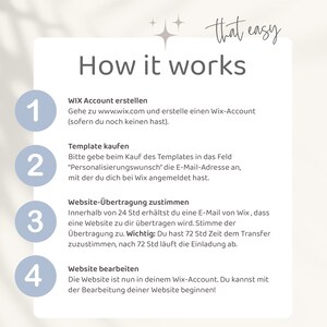 Wix Website Template - Website Vorlage "Life-Balance" für Coaching & Beratung von VanillDesign, Website selbst erstellen. How it works - Anleitung zur Übertragung der Wix-Website.