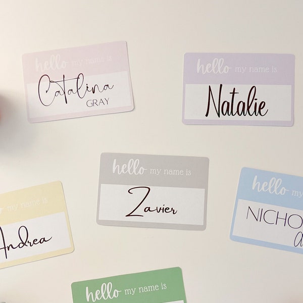 Hello My Name is Personalized Baby Name Tag Sticker