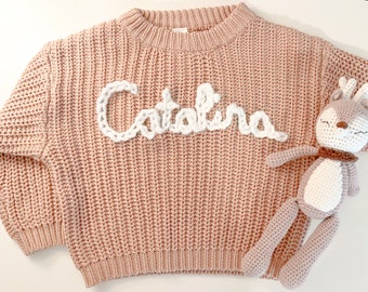 Personalized Hand Embroidered Baby And Toddler Sweaters / Custom Baby Sweater / Custom Toddler Sweater / Embroidered Sweater / Name Sweater