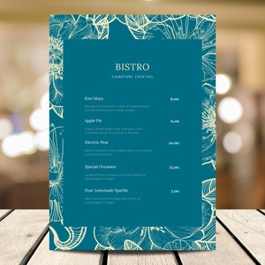 Drink Menu Template, Drink List, Beverage List, Printable Digital Download, DIY