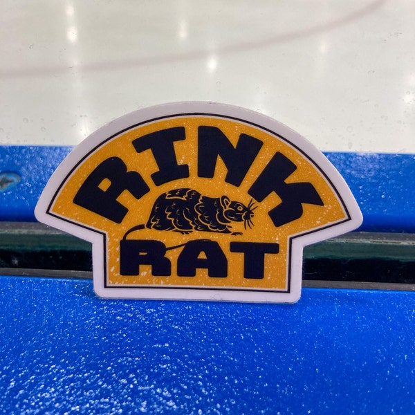 Rink Rat Hockey Sticker, Hockey Vinyl Sticker, Hockey Waterproof Sticker Decal for Water Bottles, Laptop, Car Window