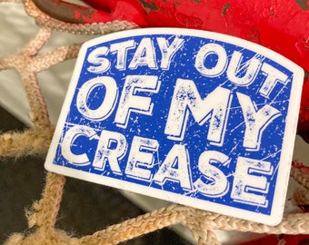 Stay Out of My Crease Hockey Sticker, Hockey Vinyl Sticker, Hockey Waterproof Sticker Decal for Water Bottles, Laptop, Car Window