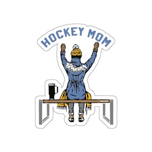 Cheering Hockey Mom Sticker