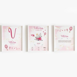Set 3 quadretti ELEFANTINA VIAGGIATRICE | idea regalo nascita, compleanno, battesimo | Scegli tra file digitale o stampato (senza cornici)