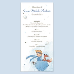 10 Menu da tavolo per party come battesimi, compleanni, comunioni | Scegli tra file digitale o stampato