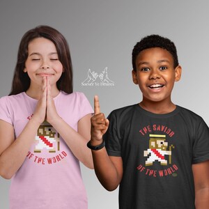 Pixelated Jesus Shirt: Retro Christian Graphic Tee