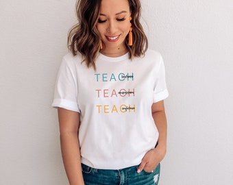 Teach Teach T-shirt à manches courtes, t-shirt enseignant, t-shirt enseignant, cadeau enseignant