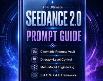 Seedance 2.0 Complete Prompt Guide | Expert Workflows, Cinematic Frameworks & Prompts Pack