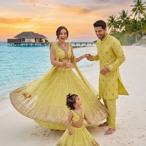 husband wife engagement couple matching dress indian Indian Couple Engagement Outfit