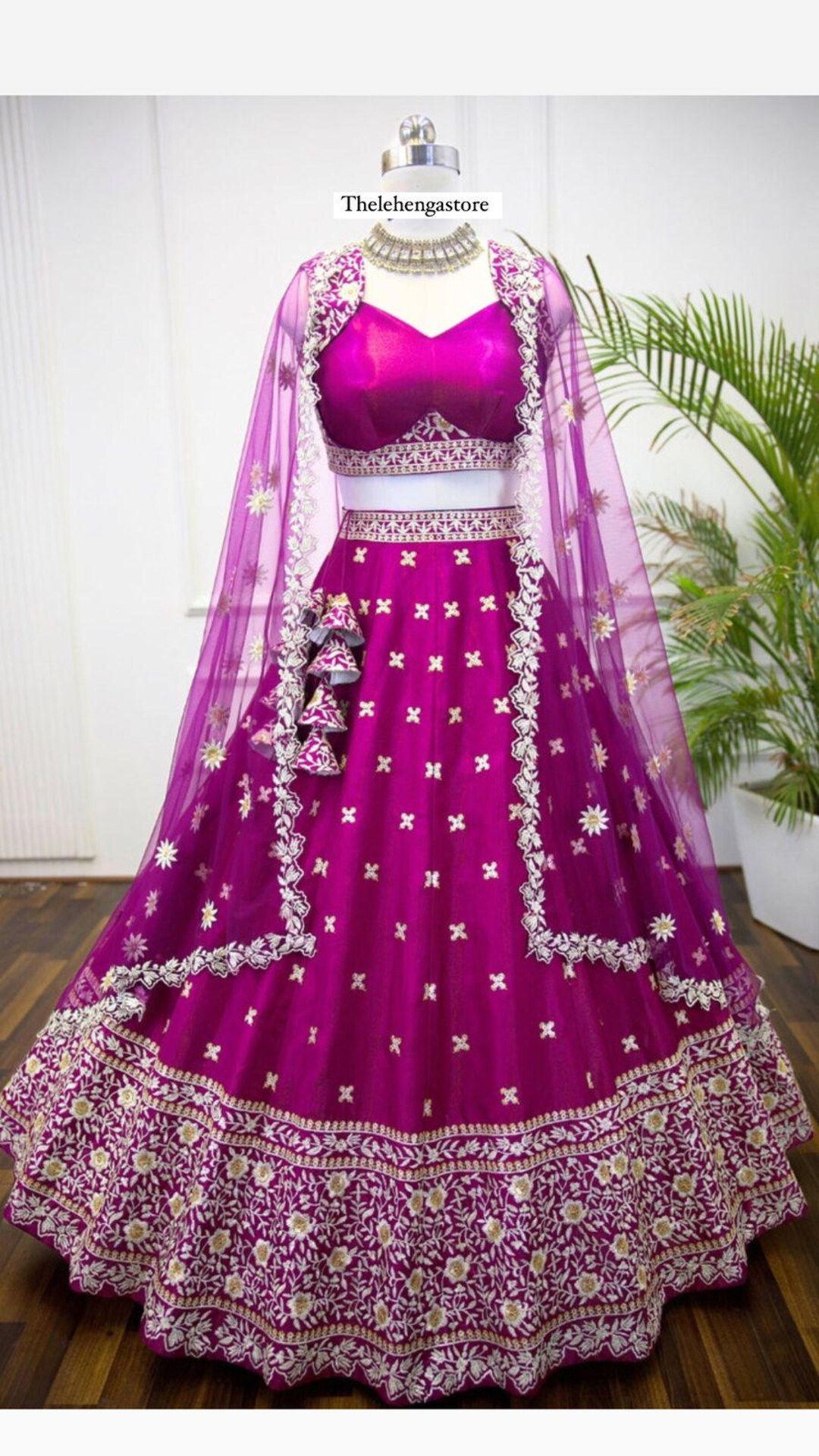 Girls Off White & Pink Ready to Wear Digital Print Lehenga Choli