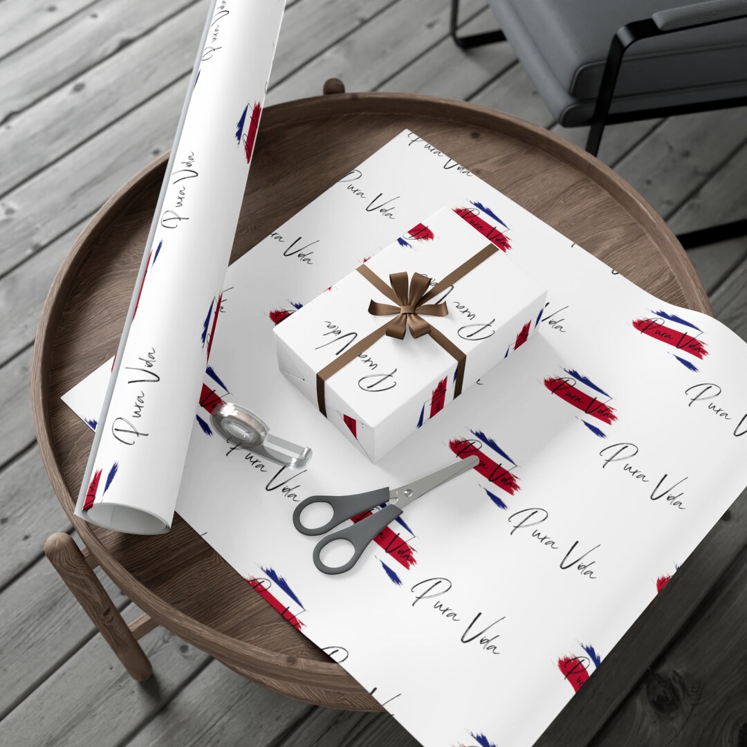 Pura Vida Gift Wrap Paper: Costa Rica Flag Design - Etsy