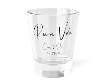 Customized Pura Vida Shot Glass, 1.5oz, wedding gift anniversary gift personlized shot glass gift for him gift for couple wedding favors