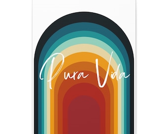 Pura Vida Retro Arch Leinwand Wandbild: Costa Rica Decor