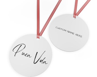 Personalized Pura Vida Metal Ornaments (def) Christmas Ornaments Costa custom christmas decor custom ornament