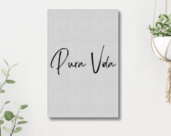 PURA VIDA canvas wall art, wall poster, Costa Rica, Pura Vida Poster housewarming wedding gift PV