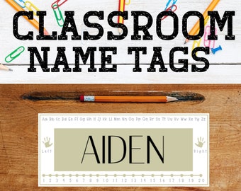 Editable Classroom Name Tags Template, Student Name Tags, Classroom Labels, Name Plate for Desk, Personalized Desk Name Plate Template