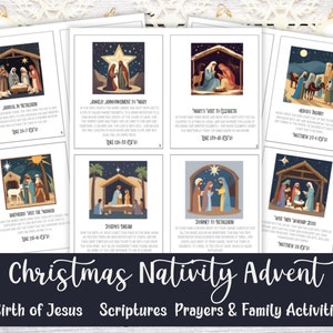 Nativity Advent Calendar Printable: Christmas Story Cards (Digital Download)