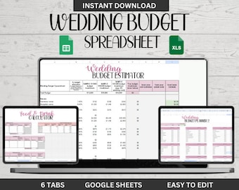 Wedding Budget Spreadsheet, Wedding Planner Google Sheets, Wedding Checklist, Wedding Planning Checklist, Wedding Planning Spreadsheet