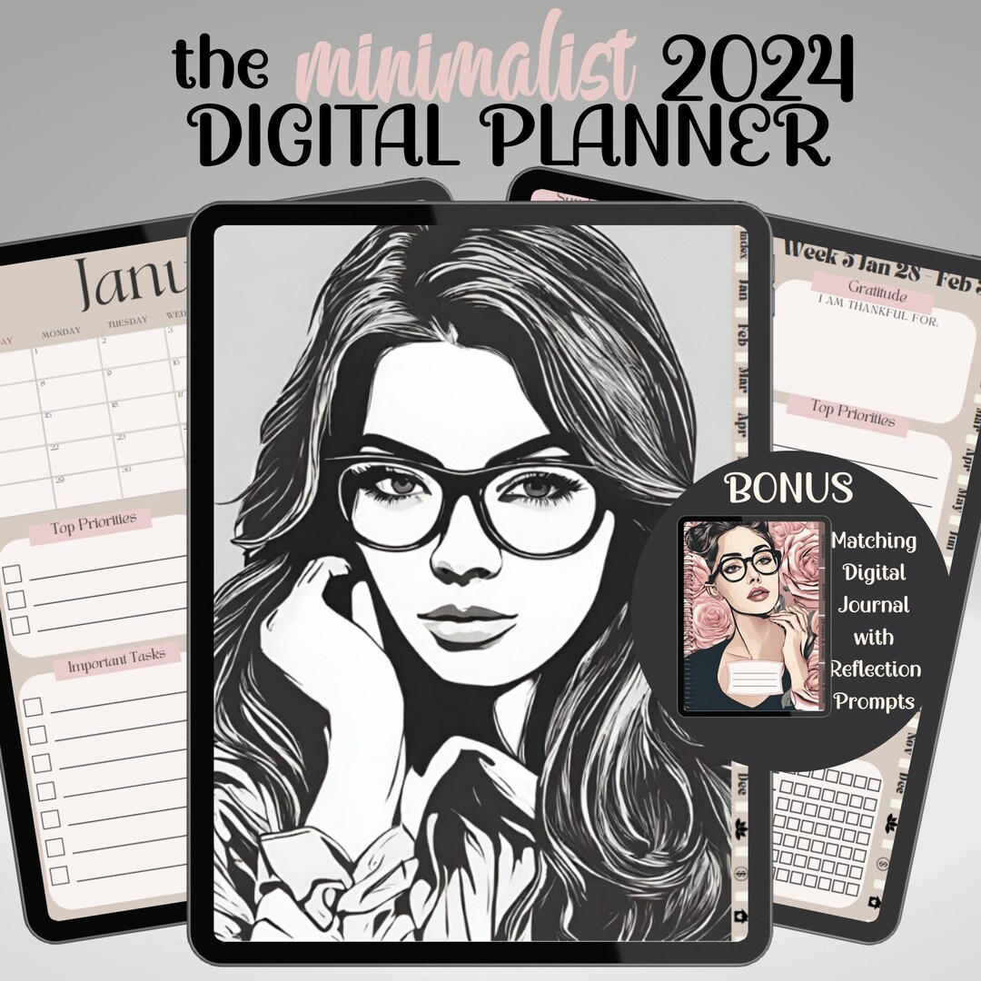 2024 Digital Planner, Digital Bullet Journal, ADHD Planner, Dated