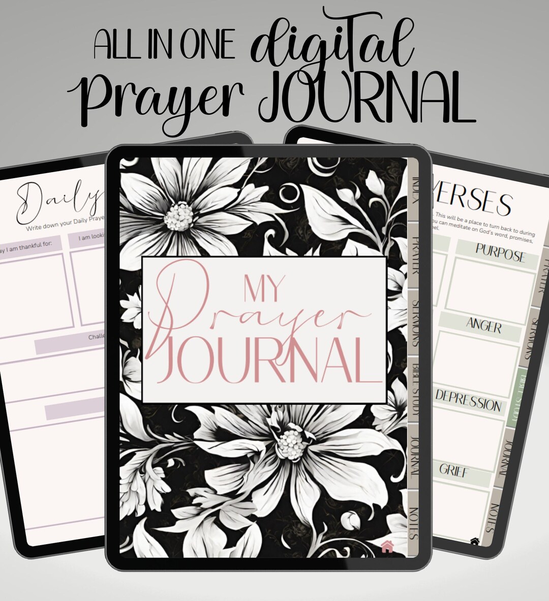 Prayer Journal & Bible Study - Digital Bible Reading Tracker ...